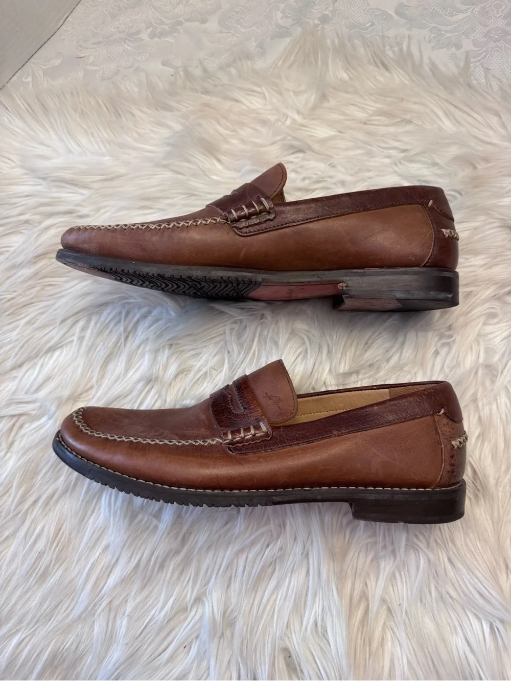 Tommy Bahama Finlay Penny Loafer Shoe 9.5M Preppy Comfort Leather Old Money